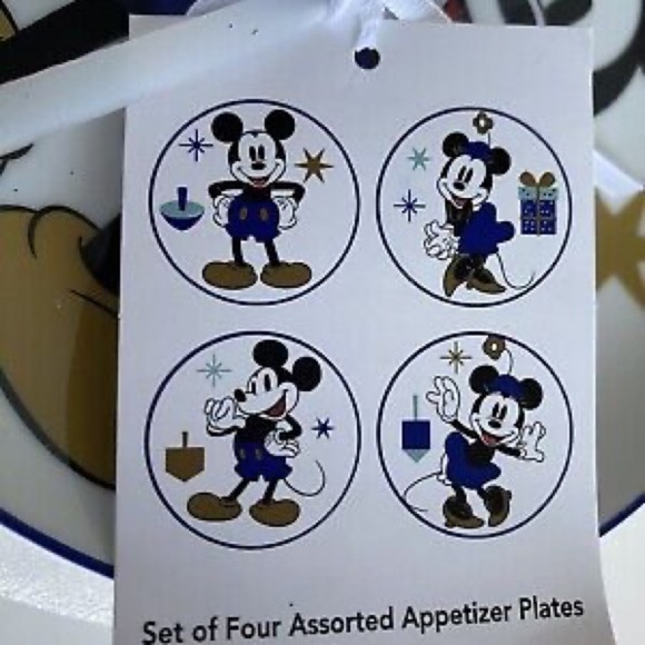 Disney Mickey & Minnie Mouse Hanukkah Celebration Appetizer Plates set o… - Picture 10 of 10